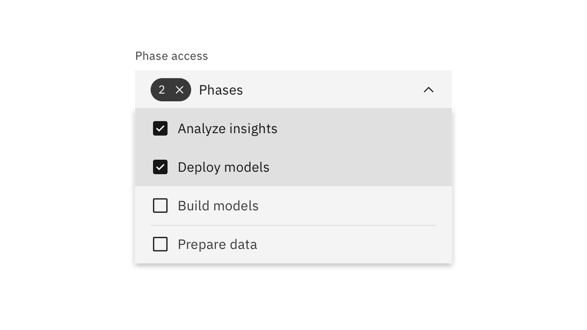 Multiselect dropdown selected state.